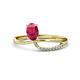 1 - Naysa Bold 1.02 ctw Ruby Oval Shape (7x5 mm) & Side Natural Diamond Round (1.30 mm) Promise Ring 