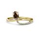 1 - Naysa Bold 0.87 ctw Smoky Quartz Oval Shape (7x5 mm) & Side Natural Diamond Round (1.30 mm) Promise Ring 