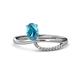1 - Naysa Bold 1.12 ctw London Blue Topaz Oval Shape (7x5 mm) & Side Natural Diamond Round (1.30 mm) Promise Ring 