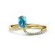 1 - Naysa Bold 1.12 ctw London Blue Topaz Oval Shape (7x5 mm) & Side Natural Diamond Round (1.30 mm) Promise Ring 