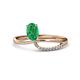 1 - Naysa Bold 0.92 ctw Emerald Oval Shape (7x5 mm) & Side Natural Diamond Round (1.30 mm) Promise Ring 