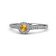 1 - Jesenia Prima Round Citrine and Diamond 0.50 ctw Floral Halo Promise Ring 
