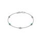 1 - Aizza (5 Stn/3mm) Petite Emerald and Lab Grown Diamond Station Bracelet 