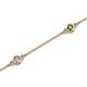 2 - Aizza (5 Stn/3mm) Petite Green Garnet and Lab Grown Diamond Station Bracelet 