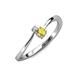 3 - Lucie 4.10 mm Bold Round Yellow Sapphire and Diamond 2 Stone Promise Ring 