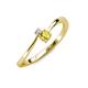 3 - Lucie 4.10 mm Bold Round Yellow Sapphire and Diamond 2 Stone Promise Ring 