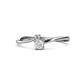 1 - Lucie 4.10 mm Bold Round White Sapphire and Diamond 2 Stone Promise Ring 