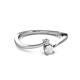 2 - Lucie 4.10 mm Bold Round White Sapphire and Diamond 2 Stone Promise Ring 