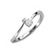 3 - Lucie 4.10 mm Bold Round White Sapphire and Diamond 2 Stone Promise Ring 