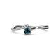 1 - Lucie 4.10 mm Bold Round Blue and White Blue Diamond 2 Stone Promise Ring 