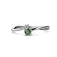 1 - Lucie 4.10 mm Bold Round Diamond and Lab Created Alexandrite 2 Stone Promise Ring 