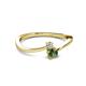 2 - Lucie 4.10 mm Bold Round Diamond and Lab Created Alexandrite 2 Stone Promise Ring 