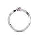 4 - Lucie 4.10 mm Bold Round Pink Sapphire and Diamond 2 Stone Promise Ring 