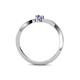 4 - Lucie 4.10 mm Bold Round Tanzanite and Diamond 2 Stone Promise Ring 
