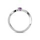 4 - Lucie 4.10 mm Bold Round Amethyst and Diamond 2 Stone Promise Ring 