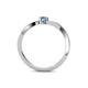4 - Lucie 4.10 mm Bold Round Blue Topaz and Diamond 2 Stone Promise Ring 
