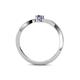 4 - Lucie 4.10 mm Bold Round Iolite and Diamond 2 Stone Promise Ring 