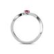 4 - Lucie 4.10 mm Bold Round Ruby and Diamond 2 Stone Promise Ring 