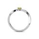 4 - Lucie 4.10 mm Bold Round Yellow and White Diamond 2 Stone Promise Ring 