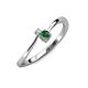 3 - Lucie 4.10 mm Bold Round Diamond and Lab Created Alexandrite 2 Stone Promise Ring 