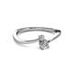 2 - Lucie 4.10 mm Bold Round Diamond 2 Stone Promise Ring 