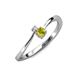 3 - Lucie 4.10 mm Bold Round Yellow and White Diamond 2 Stone Promise Ring 