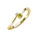 3 - Lucie 4.10 mm Bold Round Yellow and White Diamond 2 Stone Promise Ring 