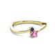 2 - Lucie 4.10 mm Bold Round Blue and Pink Sapphire 2 Stone Promise Ring 
