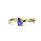 1 - Lucie 4.10 mm Bold Round Blue Sapphire and Tanzanite 2 Stone Promise Ring 