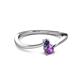 2 - Lucie 4.10 mm Bold Round Blue Sapphire and Amethyst 2 Stone Promise Ring 