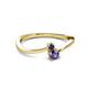 2 - Lucie 4.10 mm Bold Round Blue Sapphire and Iolite 2 Stone Promise Ring 