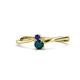 1 - Lucie 4.10 mm Bold Round Blue Sapphire and London Blue Topaz 2 Stone Promise Ring 