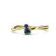 1 - Lucie 4.10 mm Bold Round Blue Sapphire and Blue Diamond 2 Stone Promise Ring 