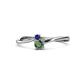 1 - Lucie 4.10 mm Bold Round Blue Sapphire and Lab Created Alexandrite 2 Stone Promise Ring 