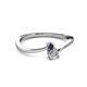 2 - Lucie 4.10 mm Bold Round Blue Sapphire and Lab Grown Diamond 2 Stone Promise Ring 