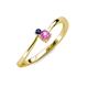 3 - Lucie 4.10 mm Bold Round Blue and Pink Sapphire 2 Stone Promise Ring 