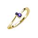 3 - Lucie 4.10 mm Bold Round Blue Sapphire and Iolite 2 Stone Promise Ring 