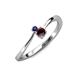 3 - Lucie 4.10 mm Bold Round Blue Sapphire and Red Garnet 2 Stone Promise Ring 