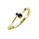 3 - Lucie 4.10 mm Bold Round Blue Sapphire and Red Garnet 2 Stone Promise Ring 