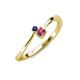 3 - Lucie 4.10 mm Bold Round Blue Sapphire and Rhodolite Garnet 2 Stone Promise Ring 