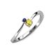 3 - Lucie 4.10 mm Bold Round Blue and Yellow Sapphire 2 Stone Promise Ring 