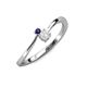 3 - Lucie 4.10 mm Bold Round Blue and White Sapphire 2 Stone Promise Ring 