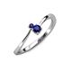 3 - Lucie 4.10 mm Bold Round Blue Sapphire 2 Stone Promise Ring 