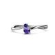 1 - Lucie 4.10 mm Bold Round Blue Sapphire and Iolite 2 Stone Promise Ring 