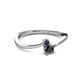2 - Lucie 4.10 mm Bold Round Blue Sapphire and Black Diamond 2 Stone Promise Ring 