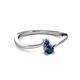 2 - Lucie 4.10 mm Bold Round Blue Sapphire and London Blue Topaz 2 Stone Promise Ring 