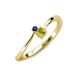 3 - Lucie 4.10 mm Bold Round Blue Sapphire and Yellow Diamond 2 Stone Promise Ring 