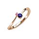 3 - Lucie 4.10 mm Bold Round Pink and Blue Sapphire 2 Stone Promise Ring 