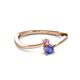 2 - Lucie 4.10 mm Bold Round Pink Sapphire and Tanzanite 2 Stone Promise Ring 