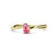 1 - Lucie 4.10 mm Bold Round Pink Sapphire and Pink Tourmaline 2 Stone Promise Ring 